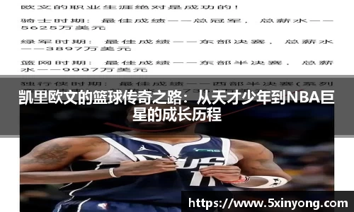 凯里欧文的篮球传奇之路：从天才少年到NBA巨星的成长历程